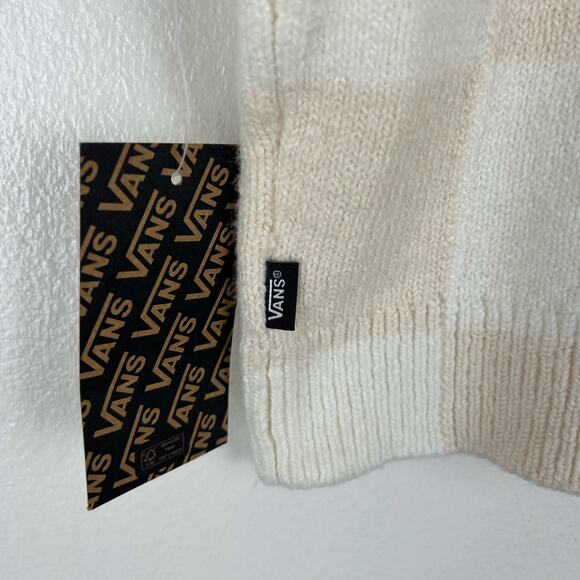 NWT Vans Sweater Tank Top Size Small Sydney Beige Cream Checkered Cropped - Picture 4 of 7